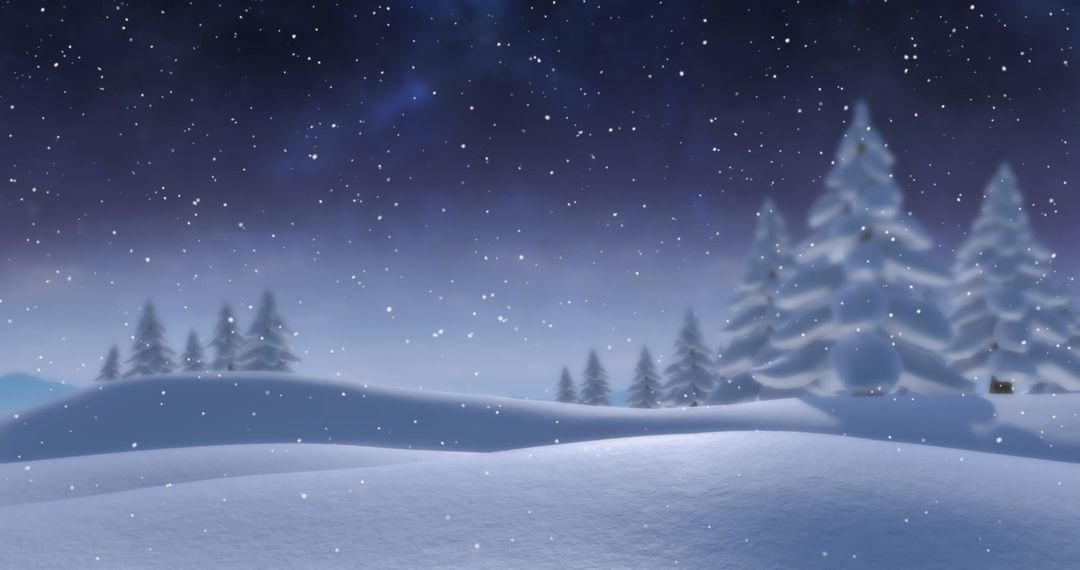 Shooting Star and Snow Creating Magical Winter Wonderland