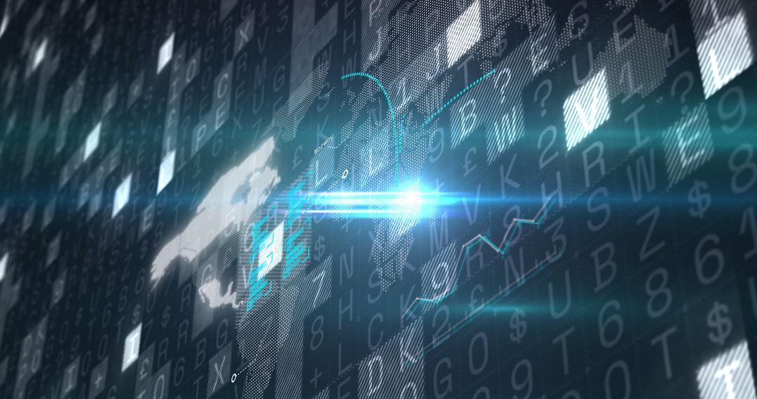 Abstract Financial Graph with Digital Data Background