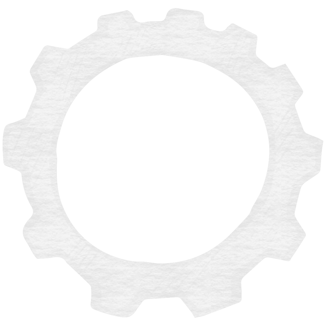 White Cog Gear on Transparent Background Industry Concept