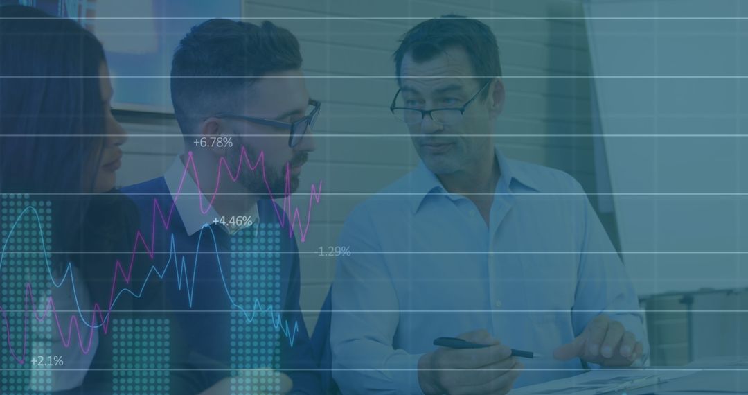 Business Executives AnalyzingFinancial Report at Meeting