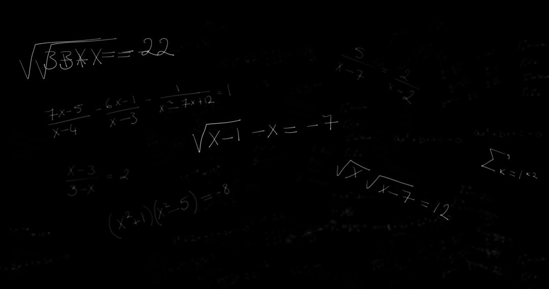 Mathematical Equations on Black Background