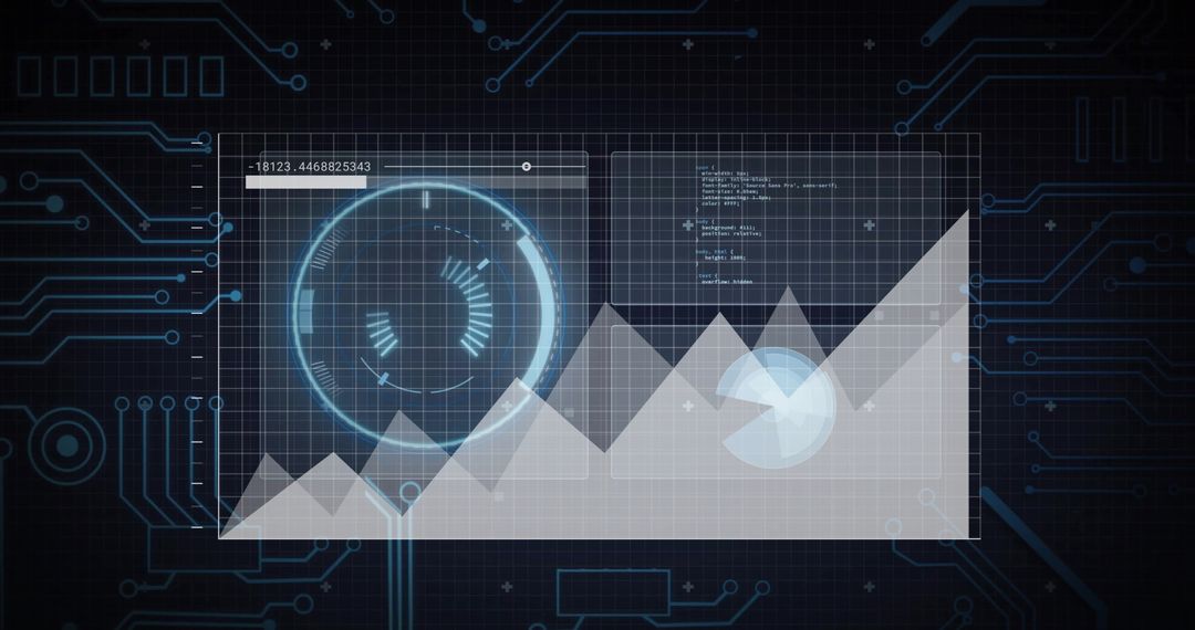 Abstract Digital Interface with Analytics and Code Visualization