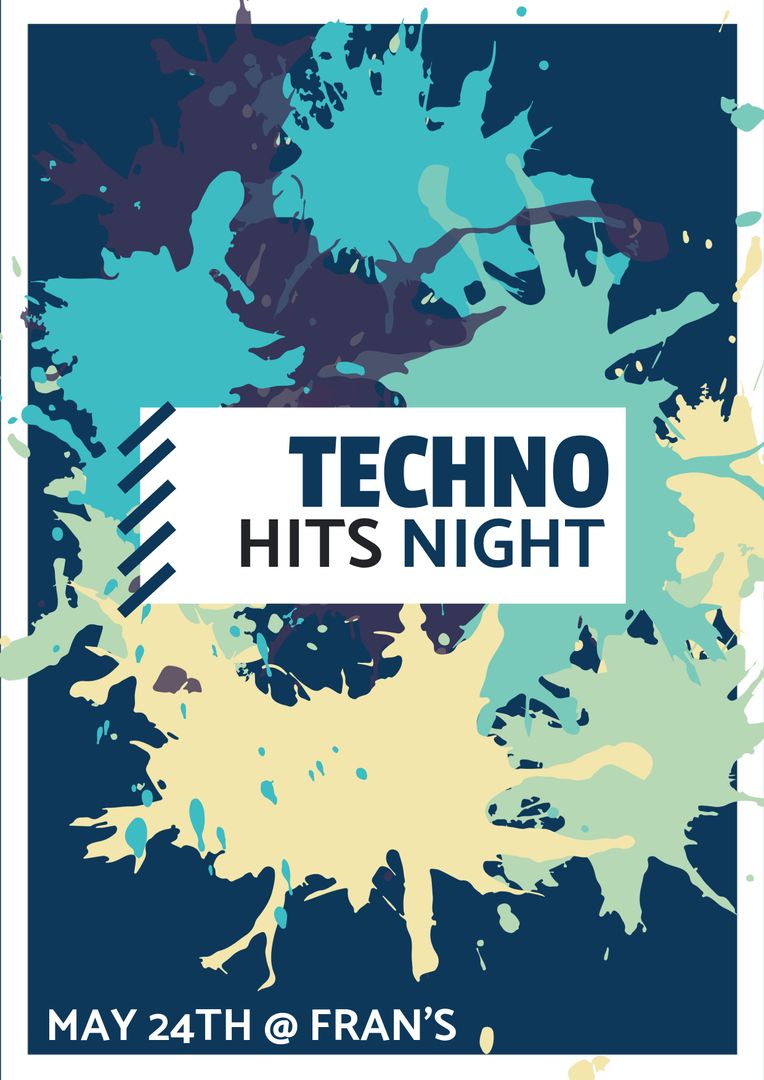 Abstract Paint Splatter Design for Energetic Event Promos