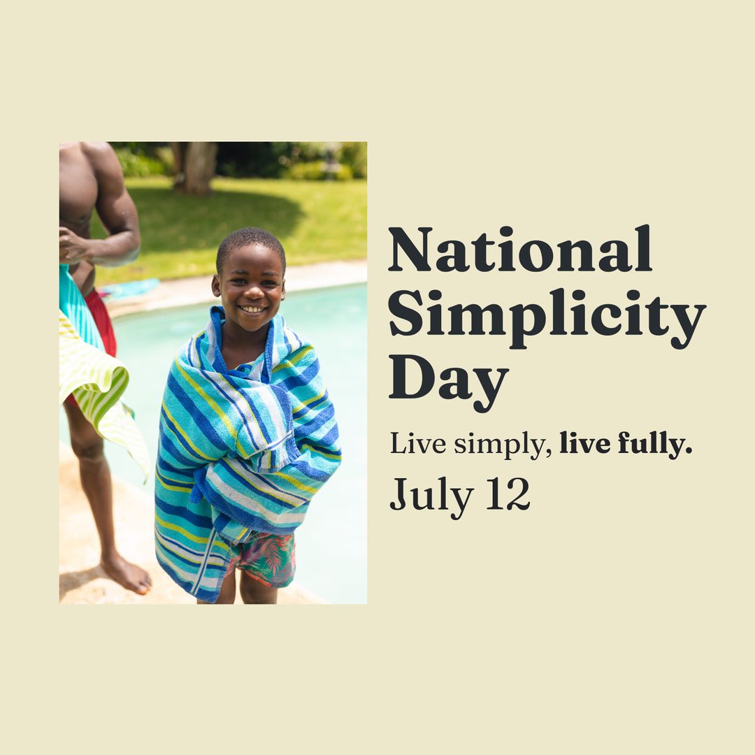 Joyful Boy Enjoying Poolside on National Simplicity Day