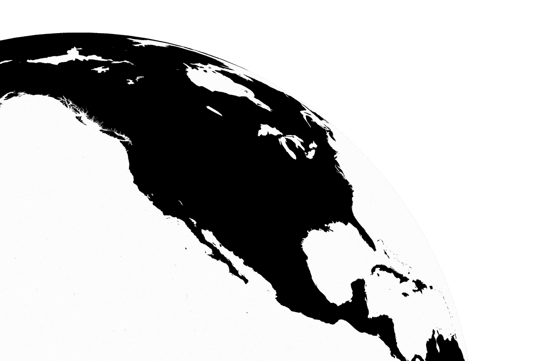 Transparent Earth Vector Map in Black and White