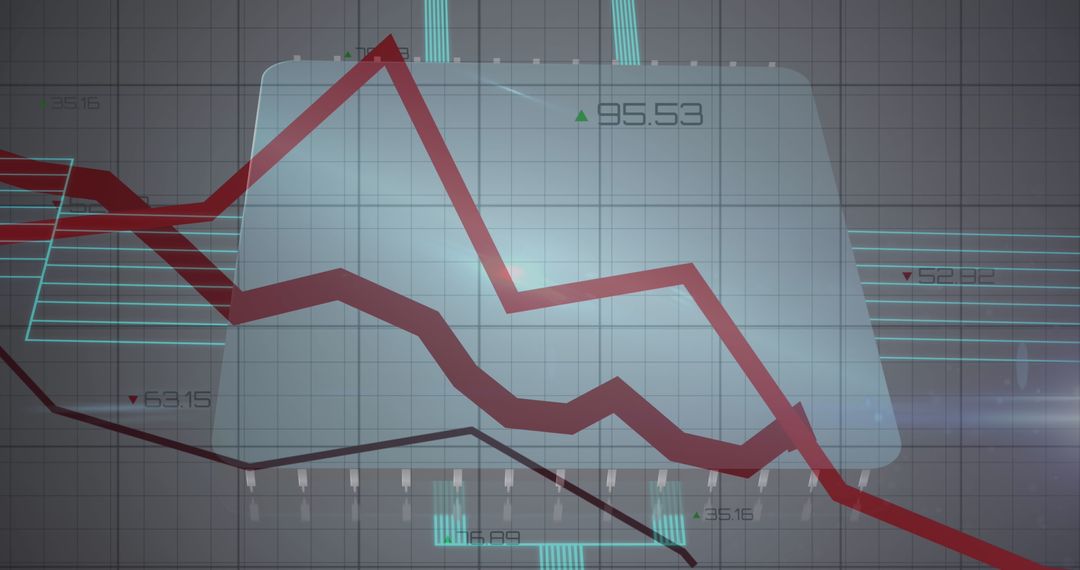 Digital Graph Decline Showing Market Analysis