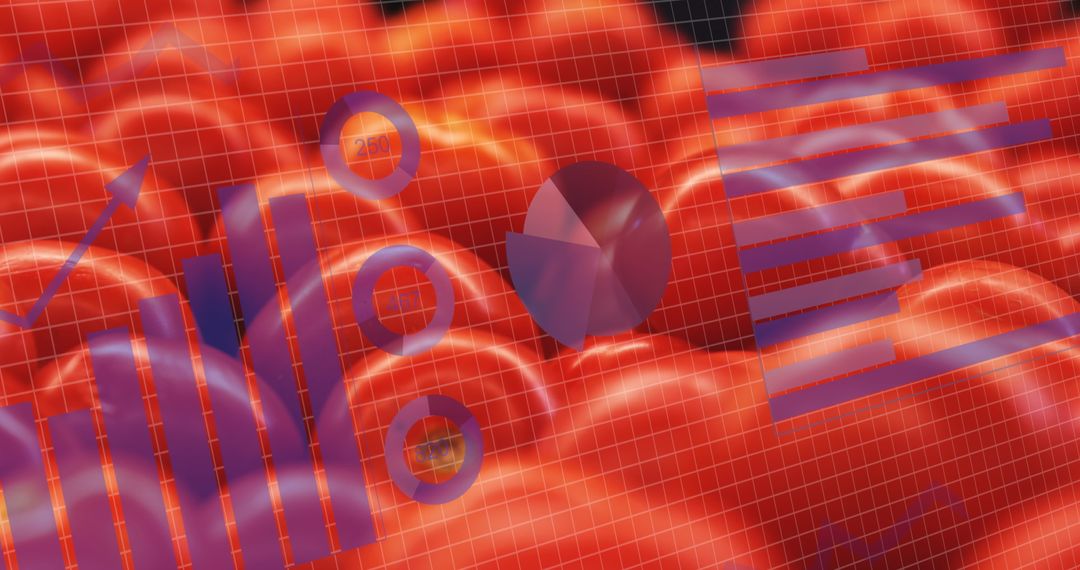 Digital Data Visualization Overlaid on Fresh Tomatoes