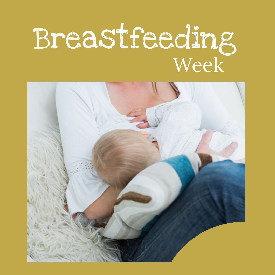 Composition of breastfeeding week text in white type over caucasian woman feeding her baby - Download Free Stock Templates Pikwizard.com
