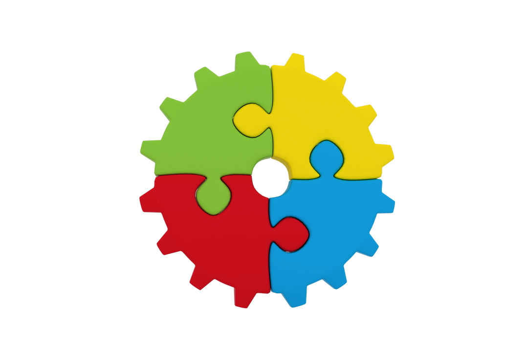 Colorful Cog Puzzle Vector on Transparent Background - Download Free Stock Images Pikwizard.com