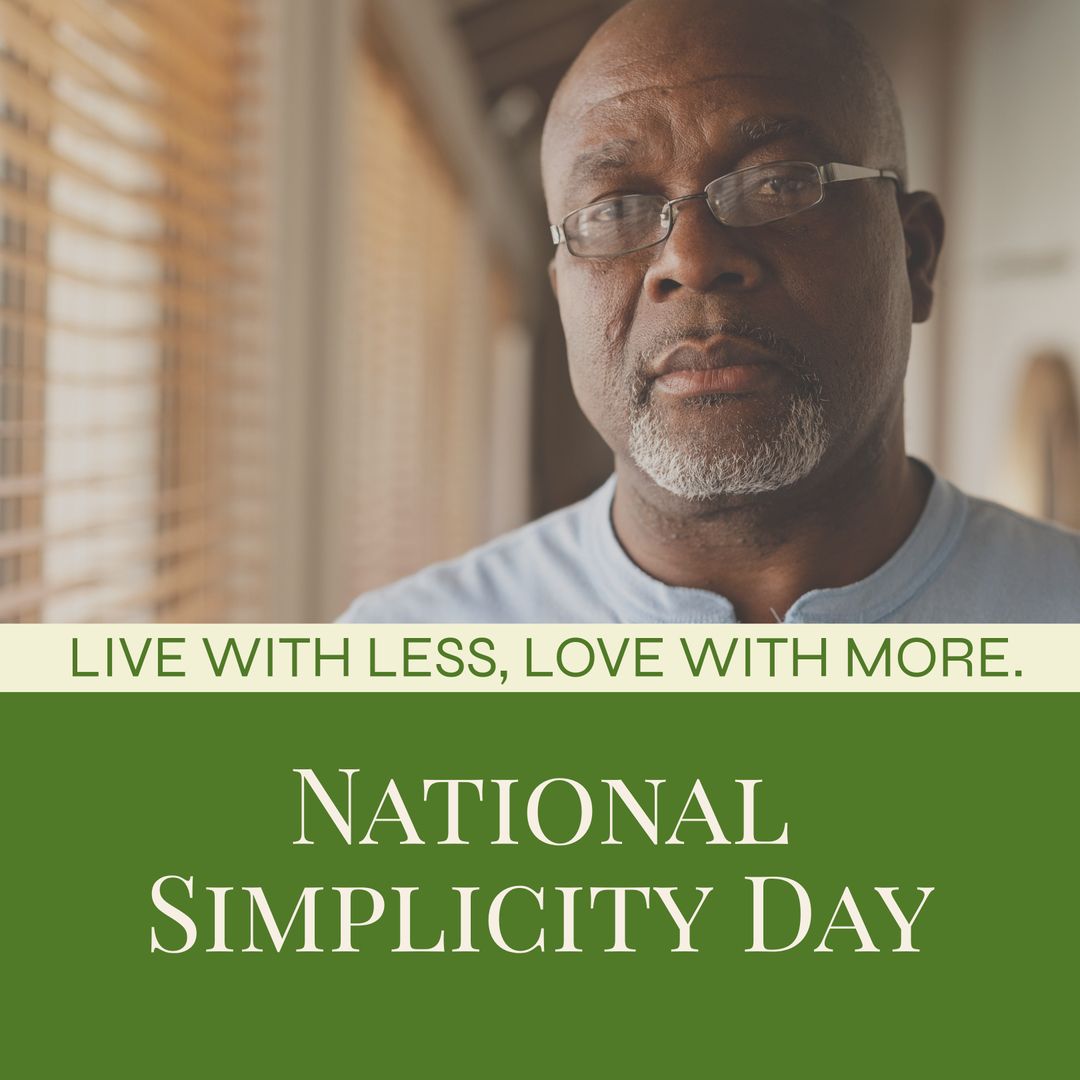 National Simplicity Day Inspiration with Thoughtful African American Man