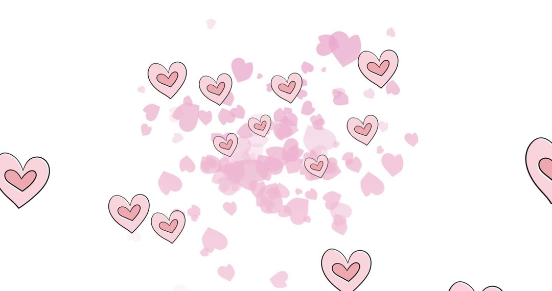 Floating Pink Hearts on White Background for Love Themes - Free Images, Stock Photos and Pictures on Pikwizard.com