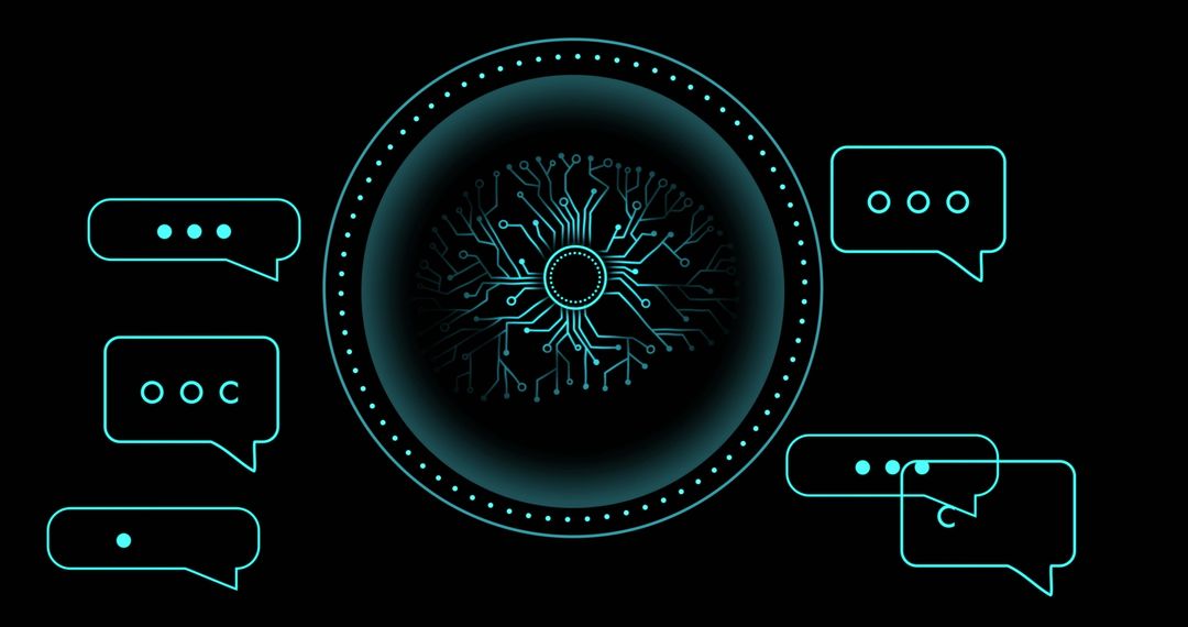 Abstract Futuristic AI and Brain Network Technology Concept