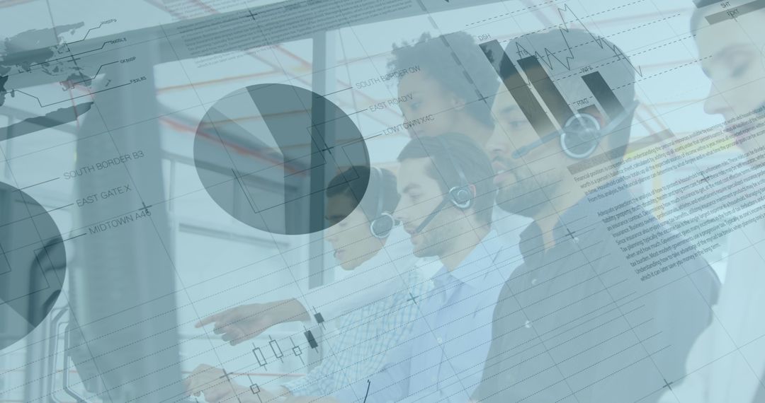 Diverse Call Center Team Collaborating with Digital Analytics