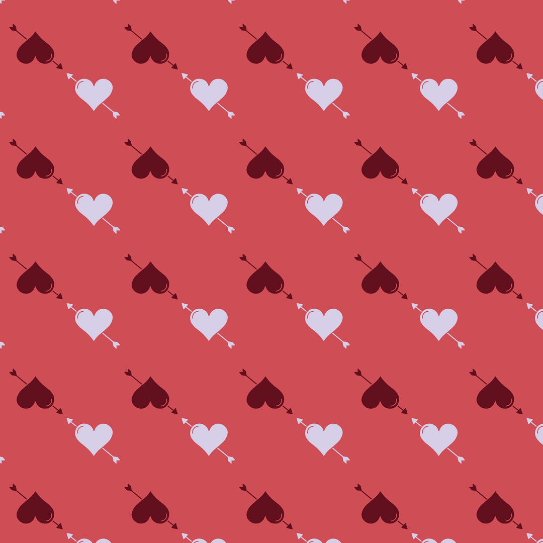 Seamless Repeat Heart Pattern Transparent Background for Valentine's
