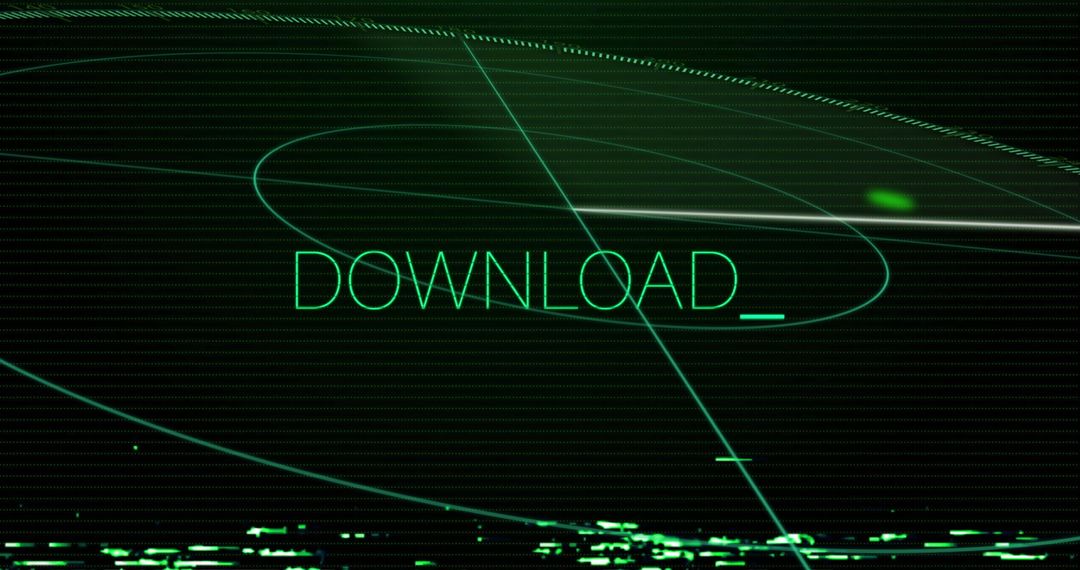 Glowing Download Interface with Futuristic Grid Design