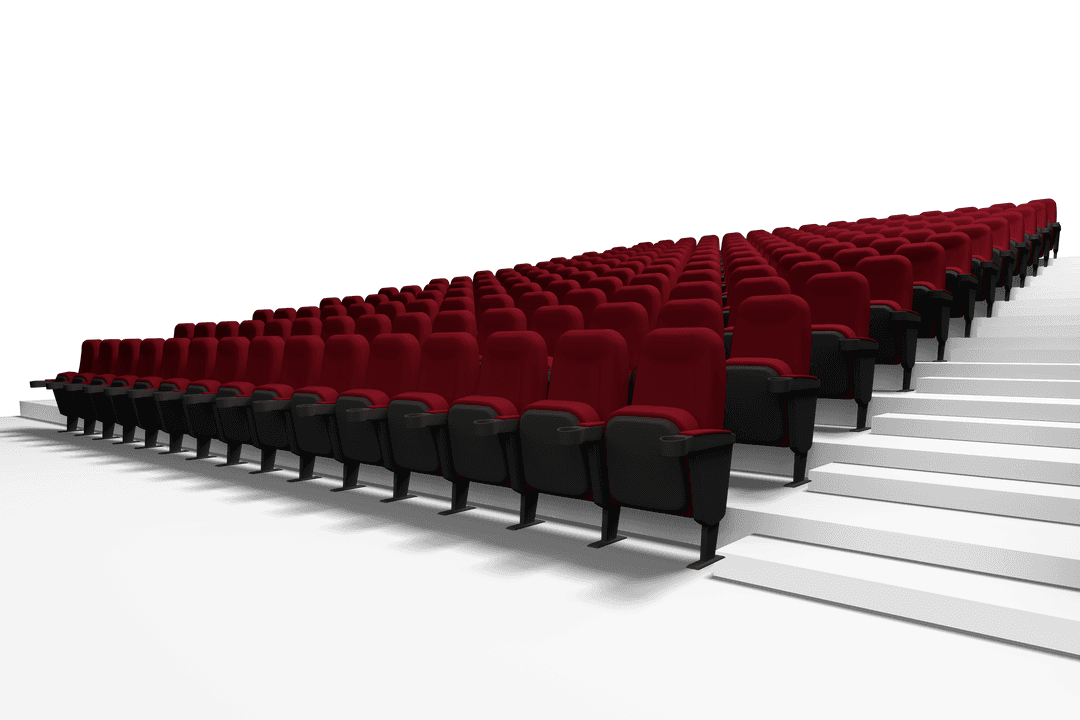 Transparent Red Theatre Seating on Dark Background Illustration