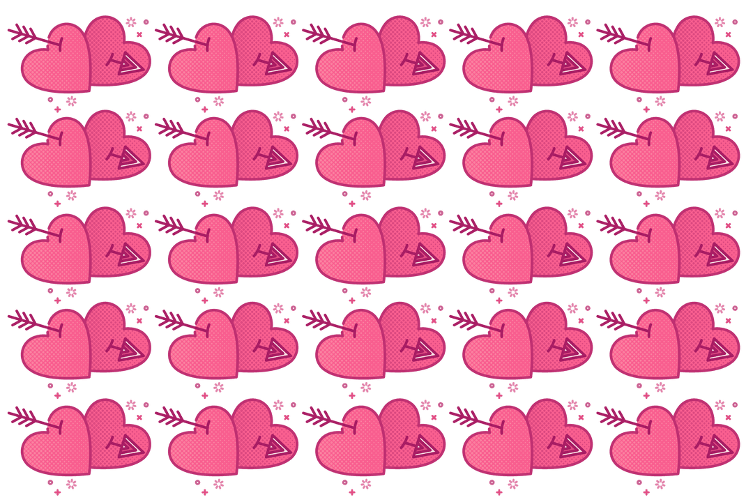 Repeating Pink Heart Pattern with Arrows on Transparent - Download Free Stock Images Pikwizard.com