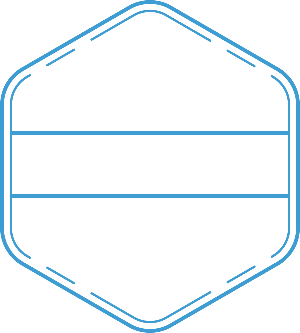 Large Blue Hexagon Shape on Transparent Background for Design