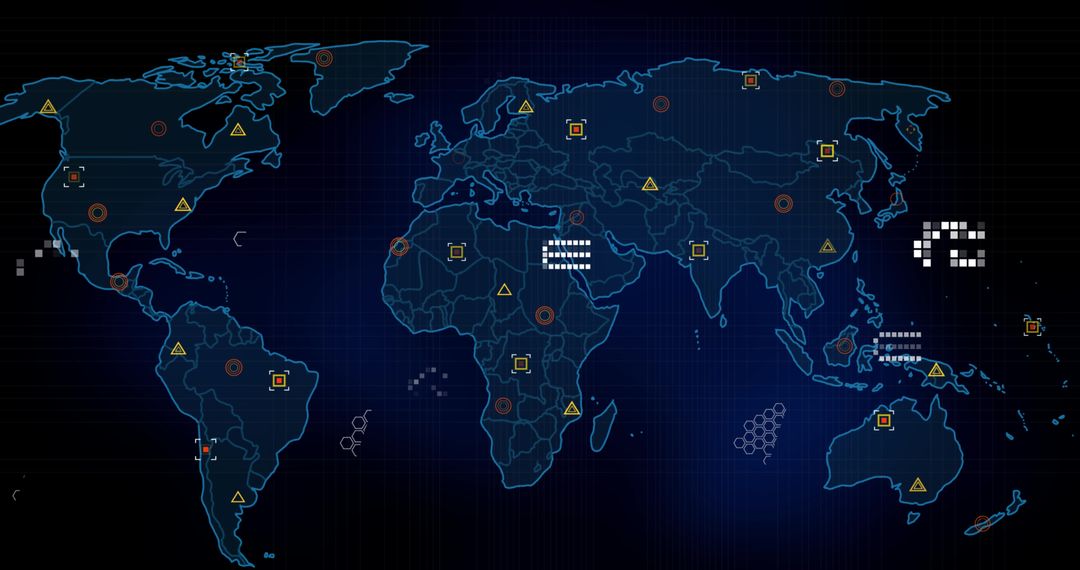 Global Data Processing Interface on Digital World Map