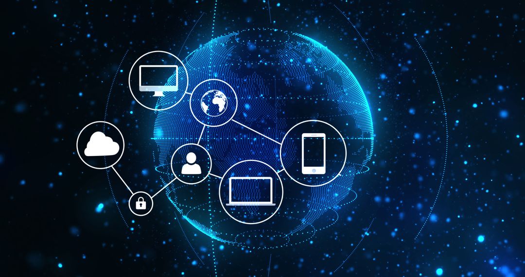 Global Digital Network Connections with Spinning Earth
