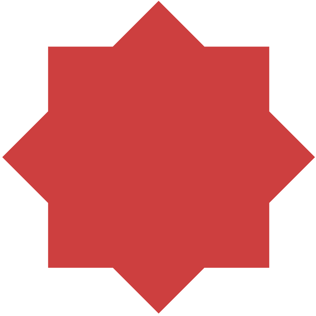Red Star Symbol with Overlay Squares on Transparent Background