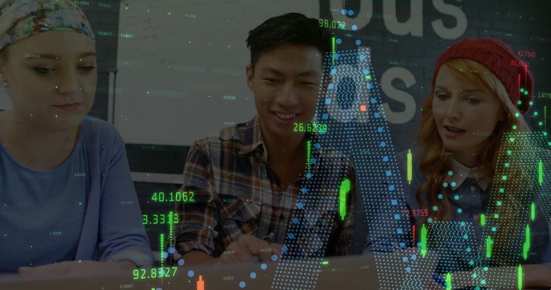 Diverse Team Collaborates on Data Analytics and Technology