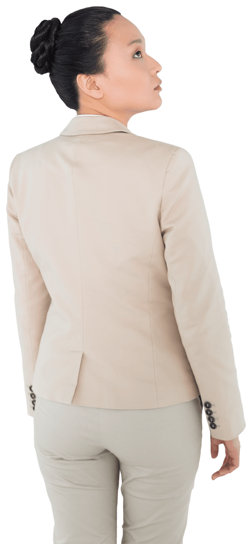 Businesswoman Contemplating Next Move Transparent Background