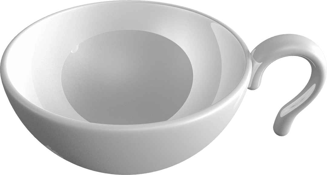 Transparent Porcelain Cup Detailed View with Handle