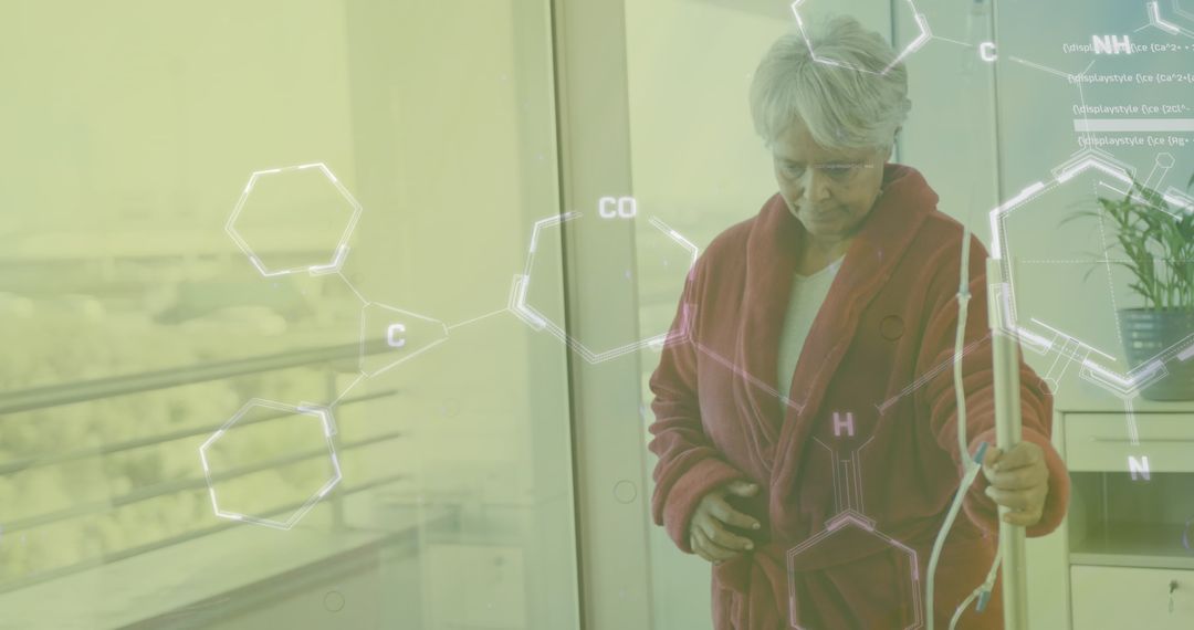 Senior Woman Navigating Healthcare through Technology Interfaces