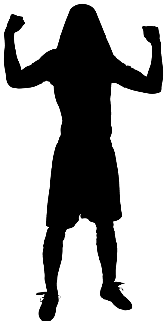 Dynamic Football Player Silhouette with Transparent Background