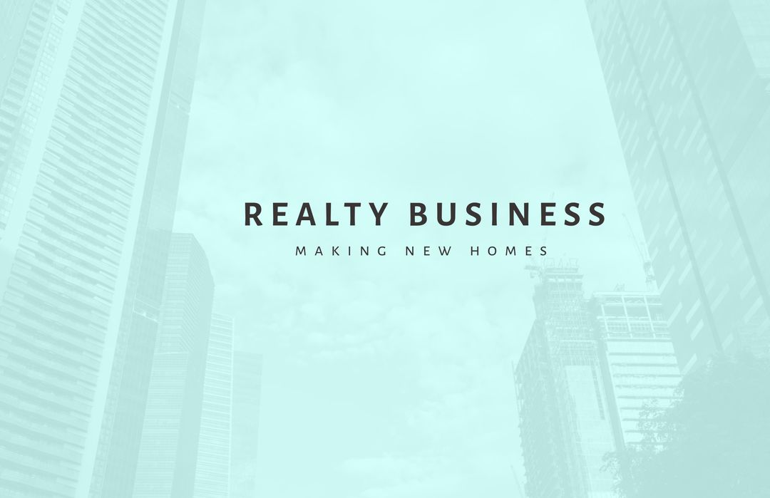 Modern Skyscrapers with Inspirational Overlay for Realty Promotion