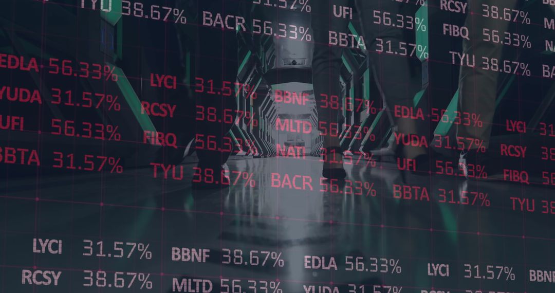 Financial Data Overlays Office with Business People