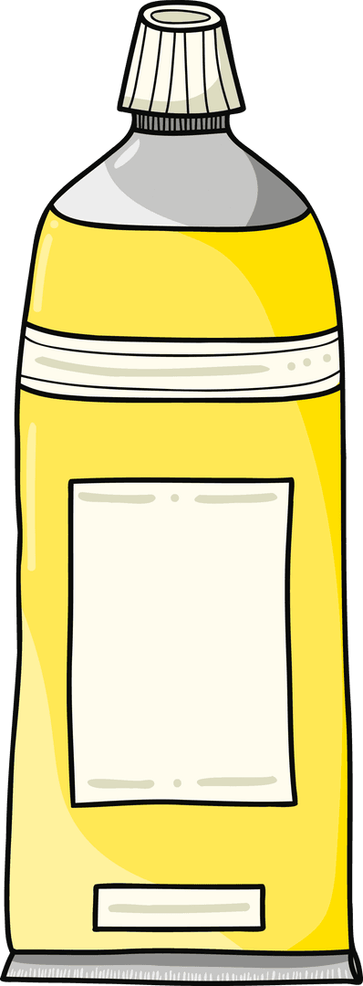 Digital Illustration of Yellow Paint Tube on Transparent Background