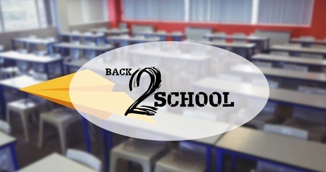 Back to School Concept in Empty Classroom with Paper Plane