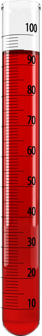Transparent Measurements of Red Liquid in Laboratory Cylinder
