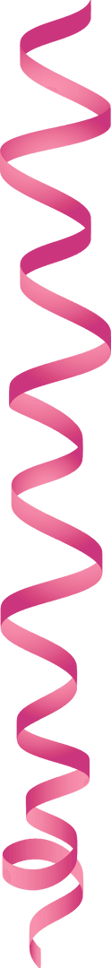 Pink Curling Ribbon Spiral 3D Render on Transparent Background