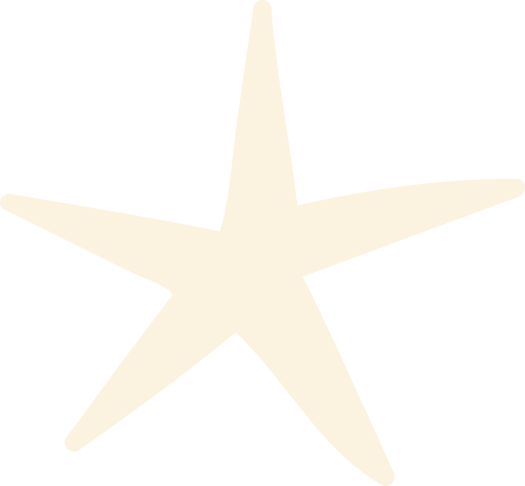 Minimalist Cream Starfish on Transparent Background