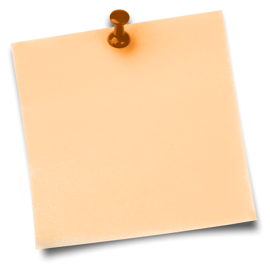 Transparent Brown Sticky Note with Thumbtack