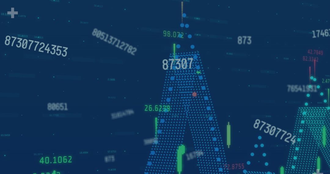 Digital data visualization with financial analytics and metrics