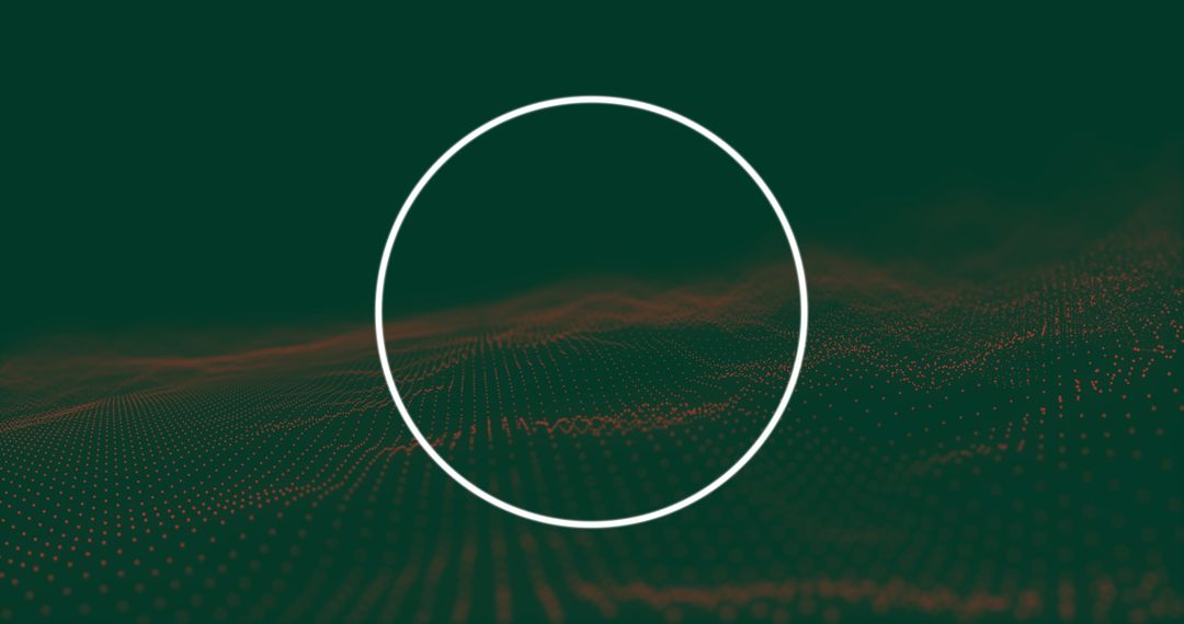 Abstract Digital Circle Wire Frame with Dots on Dark Background