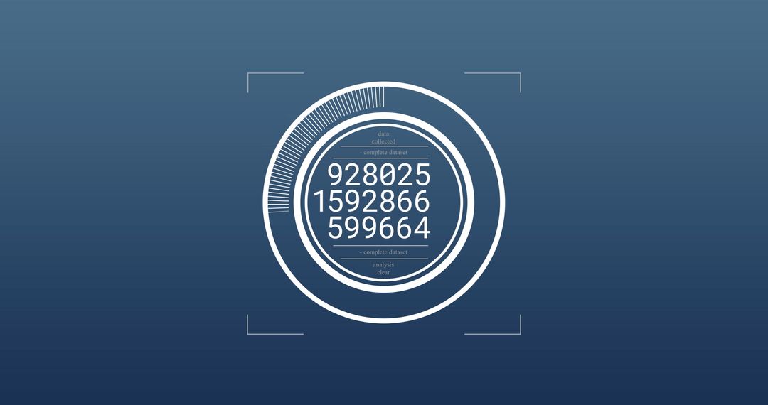 Digital Data Processing Circular Interface Over Blue