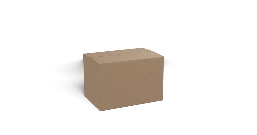 Cardboard Box in Motion Unfolding on White Background