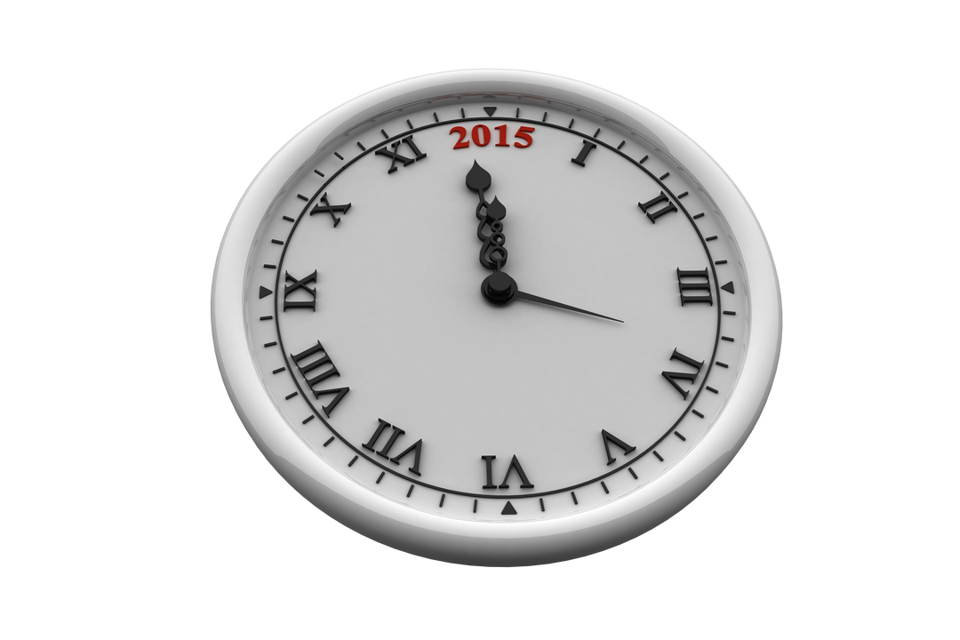 Transparent Clock Face with 2015 text and Roman Numerals - Download Free Stock Images Pikwizard.com