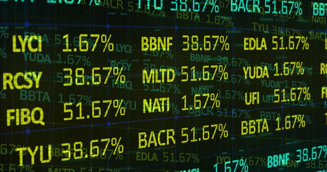 Stock Market Ticker Displaying Financial Data Trends Dynamically
