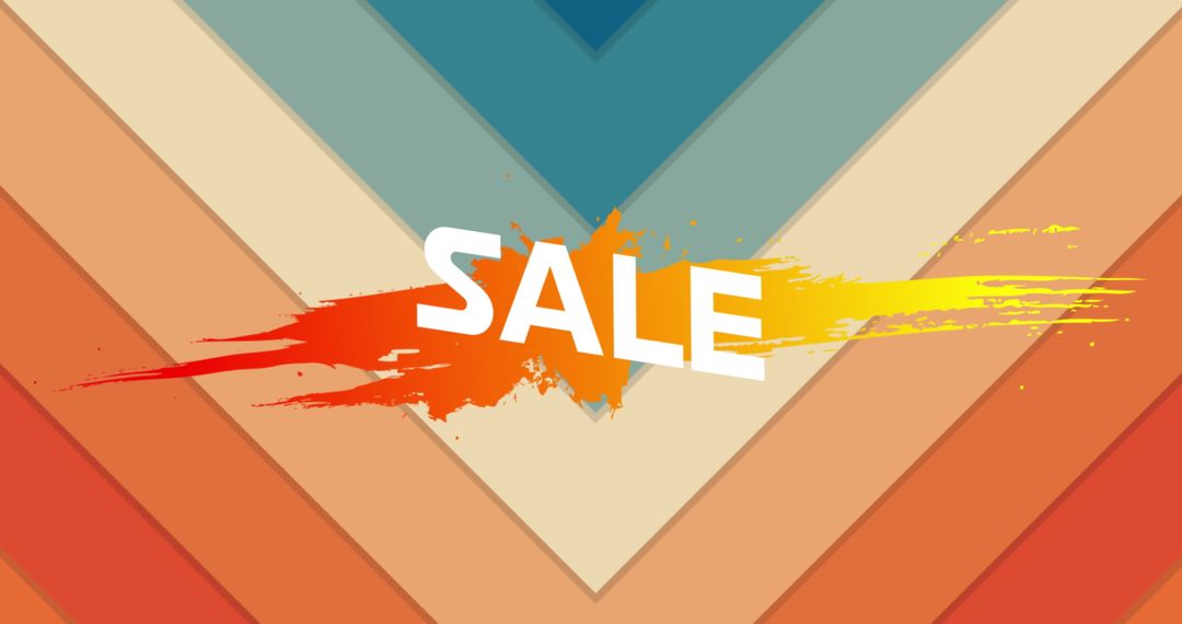 Colorful Triangular Pattern with Sale Text Highlight