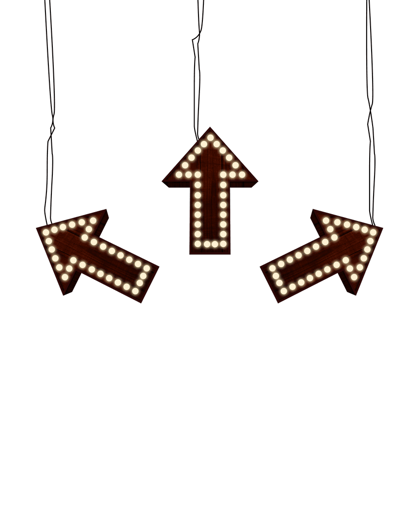 Transparent LED Arrows Pointing in Multiple Directions - Download Free Stock Images Pikwizard.com