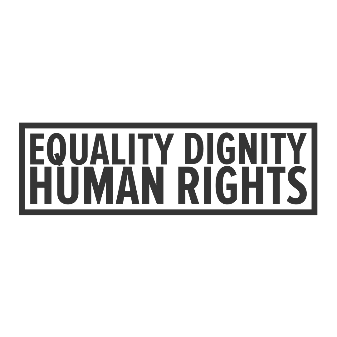 Transparent Human Rights Message in Bold Letters