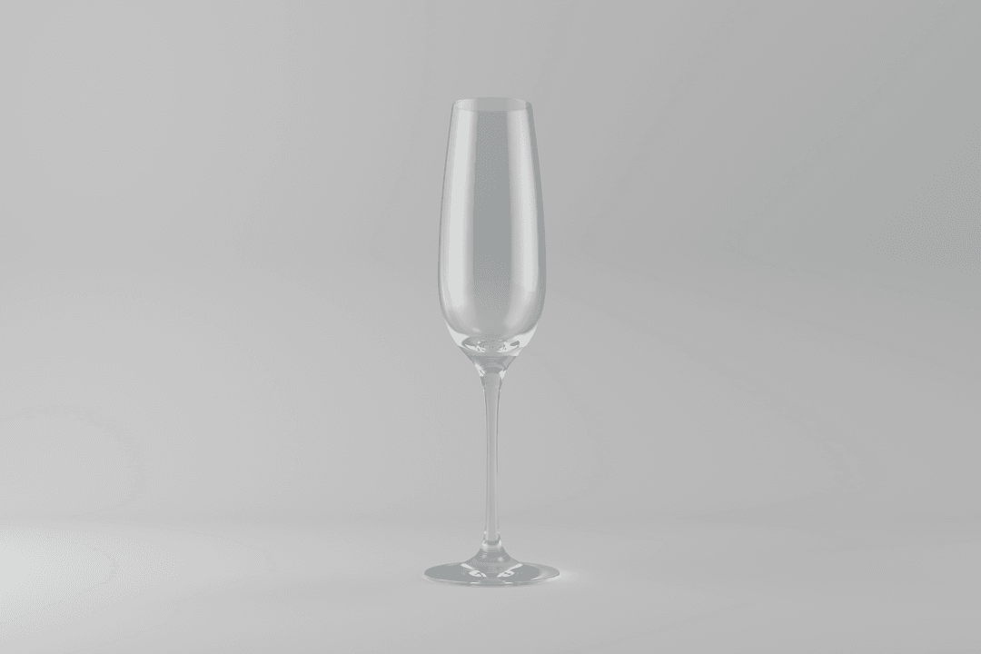 Transparent Glass PNG with Soft Grey Background and Copy Space