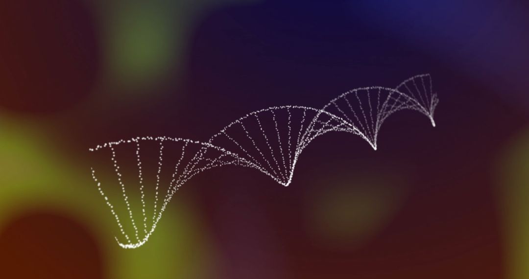 Abstract DNA Strand Waves on Vibrant Background