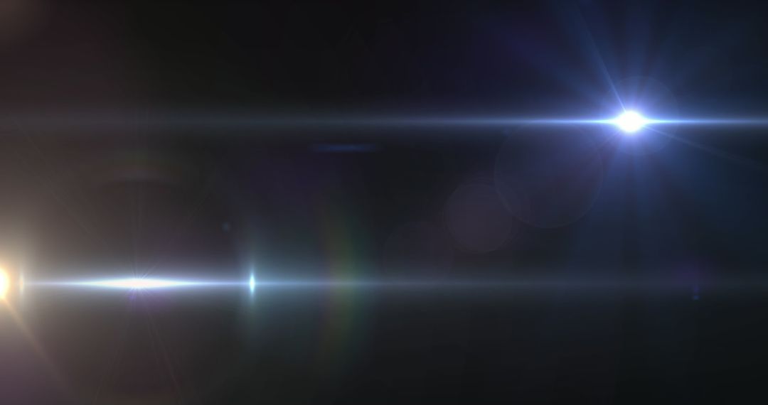 Dynamic Lens Flare with Light Beams on Dark Background